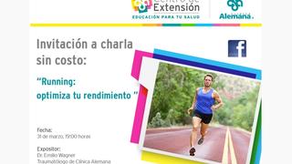 Clínica Alemana dará una charla gratuita para corredores
