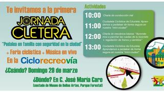 Mañana se realizará la primera Jornada Cletera de Ciclorecreovía