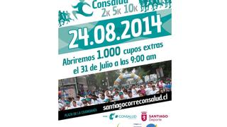 Corrida Consalud abre 1.000 cupos gratuitos