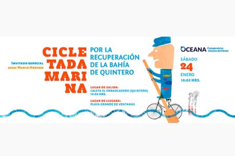 Cicletada marina por la recuperación de la Bahía de Quintero - 24 de enero 2015
