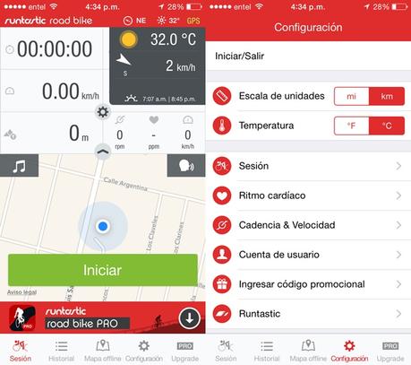 Aplicaciones deportivas gratuitas: Runtastic Mountain Bike