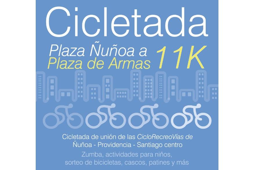 Cicletada Plaza Ñuñoa a Plaza de Armas - 30 de noviembre 2014