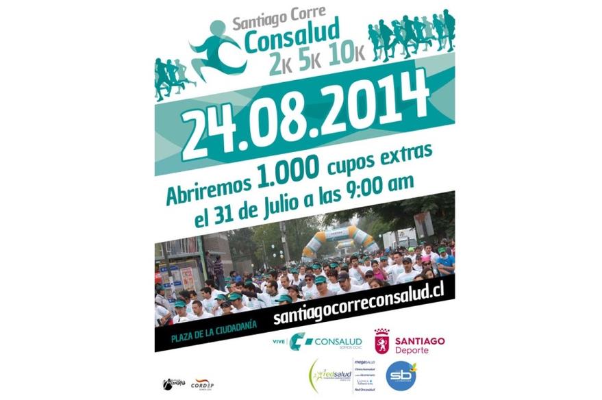 Corrida Consalud abre 1.000 cupos gratuitos